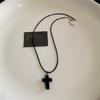 Stainless Steel Spiral Sun Cross Pendant Necklace Layered Choker Star Charm Necklace For Men Women Grunge Y2K Neck Punk Jewelry