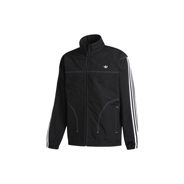 adidas originals Embroidered Logo Stand Collar Sports Jacket Black Men s GD2057 S