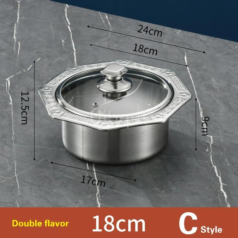 Whirlwind cooker One person one pots small hotpot Clear Soup Double Flavor Pot Single person hot pot with lid Induction cooking