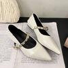 Designer Vintage Women Mary Jane Shoes Pointed Toe Shoes Laides Comfort Dress Street Style Low Heel Shoes
