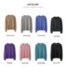 2026 Women's Elegant Fine Wool Cardigan - Loose, Slimming, Round Neck, Solid Color, Single-Breasted Outerwear