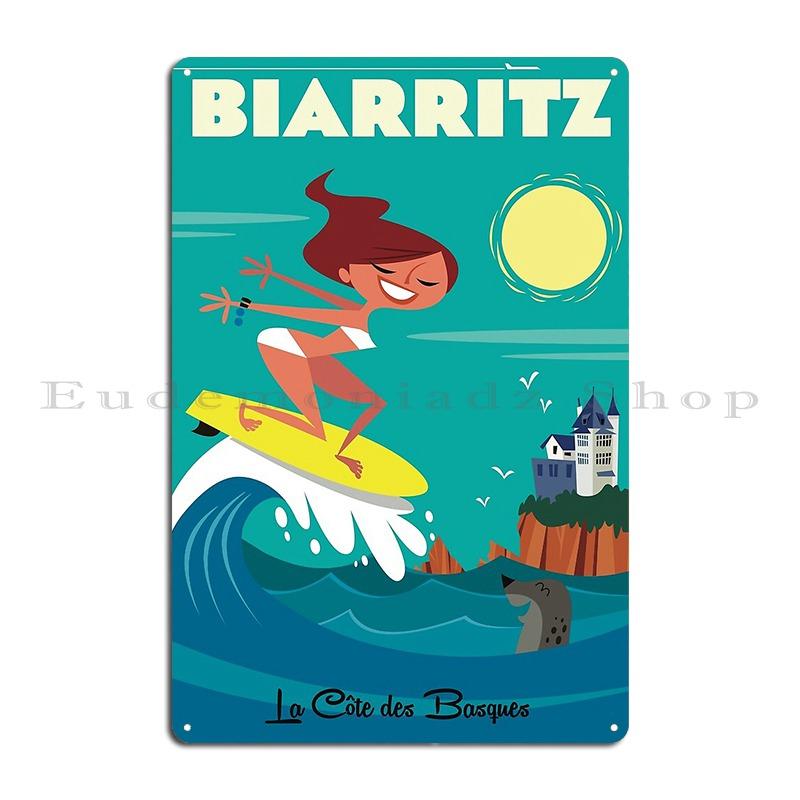 

Biarritz Poster Metal Plaque Poster Pub Retro Custom Decoration Customize Tin Sign Poster 20x30cm（7.8x11.8inch）