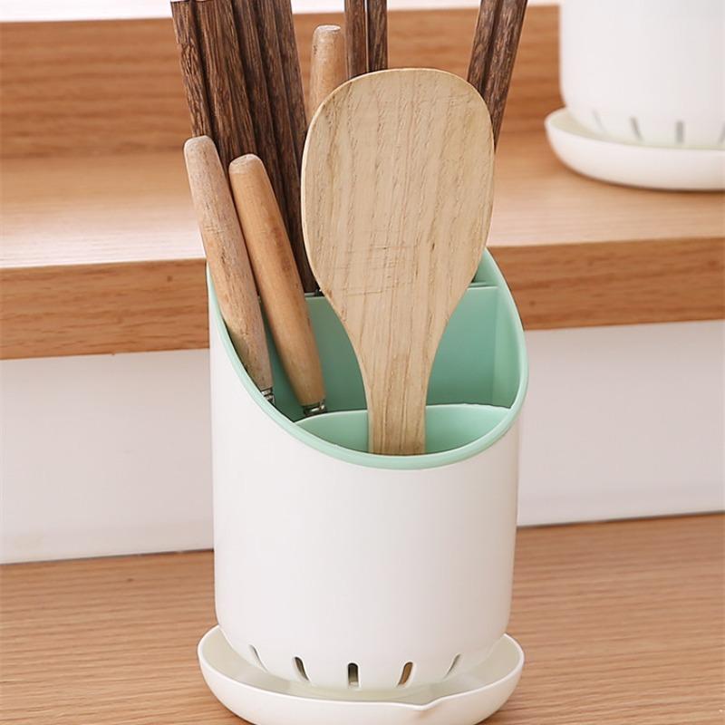Chopstick Holder Storage Box, Plastic Water-draining Household Spoon Rack, Multi-functional Kitchen Tableware Storage and Storage