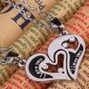 Mens Women Couple I Love You Rhinestone Heart Pendant Chain Necklace Jewelry AVE