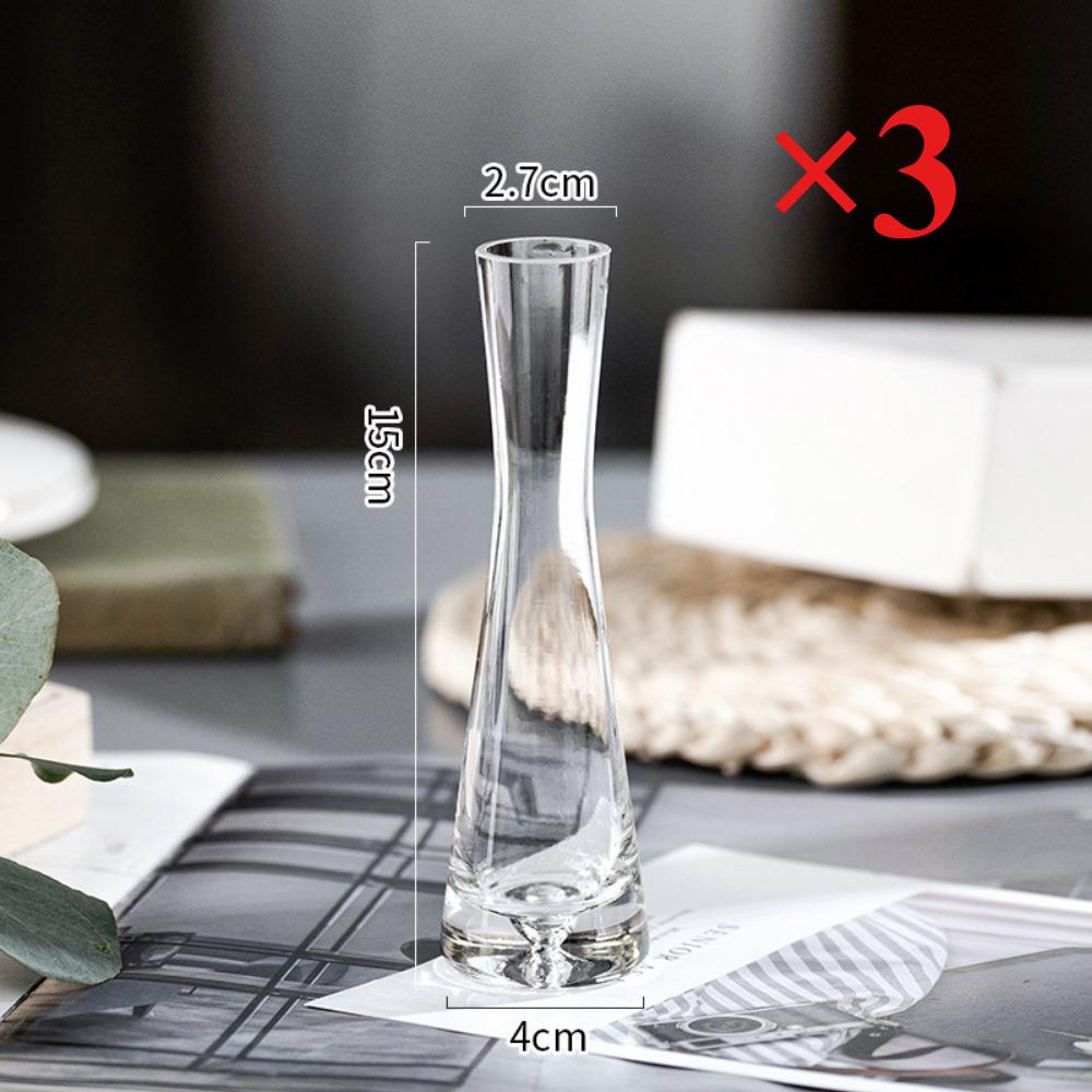 Vaso Trasparente in Vetro Stile Europeo Creativo Bocca Inclinata Artistico Semplice per Piante Idroponiche Fiori Tavolo Decorazione Casa