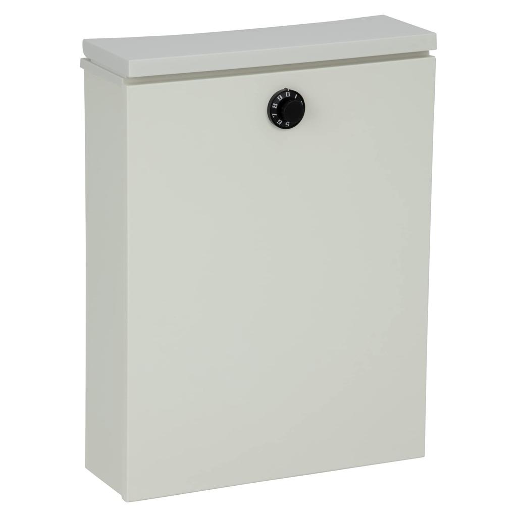 Green Life Wall-Mounted Steel Mailbox, Fits Mail and A4 Envelopes (No. 2), with Combination Lock, Simple and Stylish, White, FHD-01D(WH)