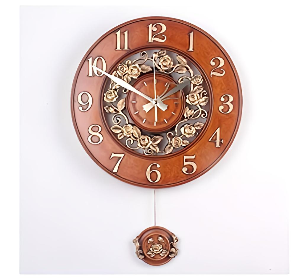 Radio-controlled wall clock, Bailey Rose antique wall clock, pendulum clock, stylish wall clock, Nordic interior