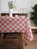 Retro Luxury Plaid Tablecloth Dustproof Non-Slip for Living Room Kitchen Dining Table Decor Checkered Design