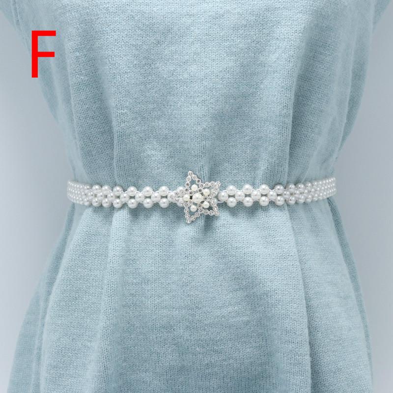 Flower Waist Chain Versatile Waist Belt Pearl Diamond Dress Belt Women Belt Wedding Designer Pearl Female Belt