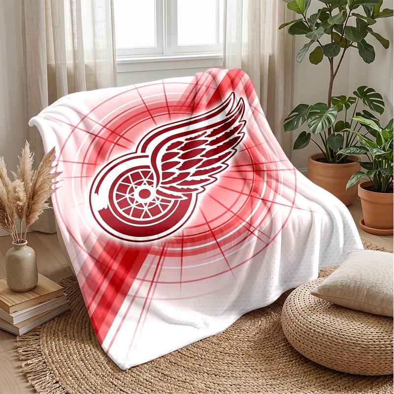 Coperta in Flanella e Pile Detroit Red Wings Coperta Calda e Accogliente per Divano Letto Viaggio Uso in Tutte le Stagioni