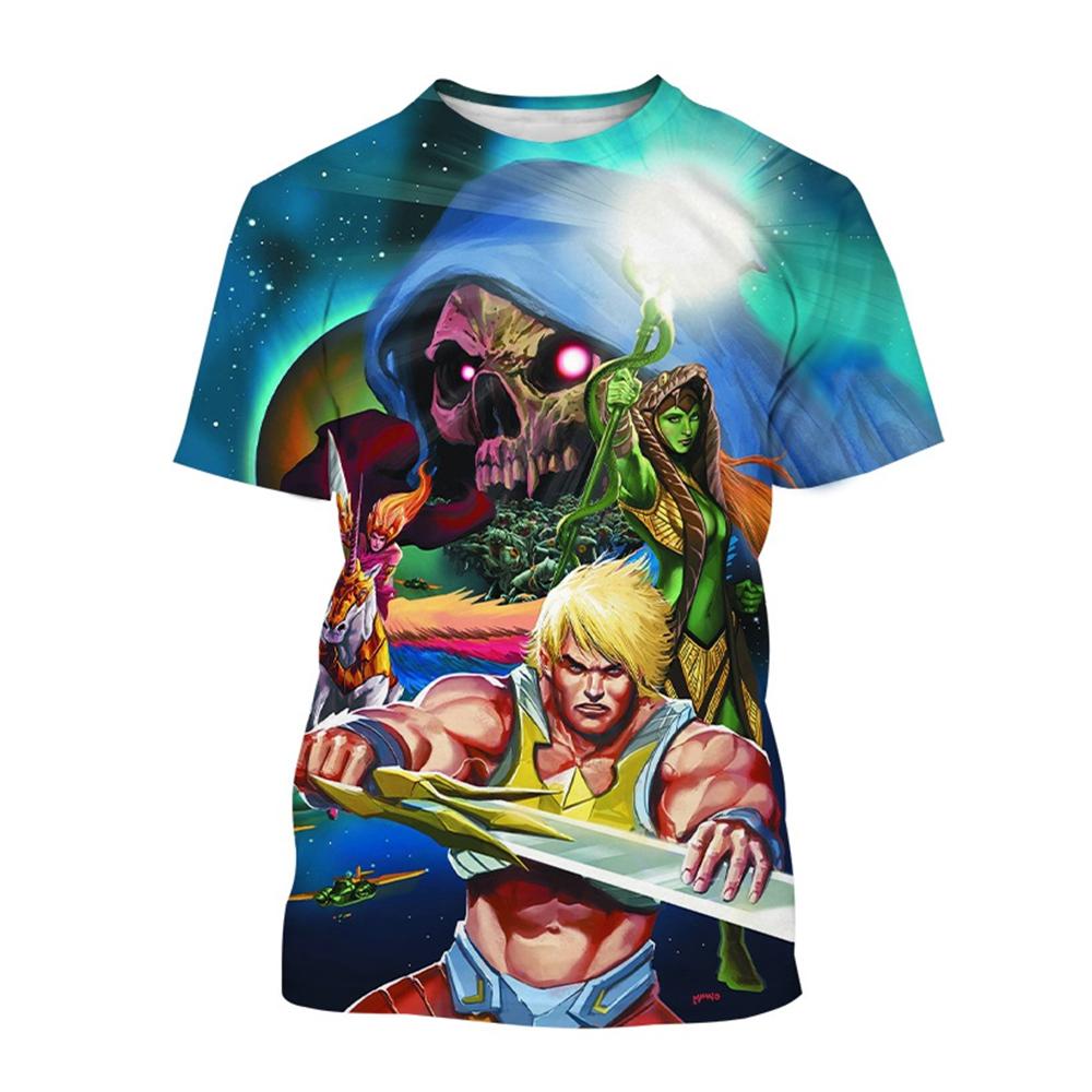 Camiseta de manga corta con estampado 3D para niños,camisa de Anime de dibujos animados,He-Man,Universe Master,informal,