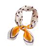 Printed contrasting color scarf spot women's summer fresh scarf silk scarf sweet hat small square scarf pattern simple blue