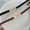 Musthave Womens Double Buckle Belt In Elegant Black And Chic Camel For Outfit Any