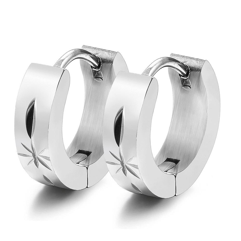 

Мужские и женские серьги-гвоздики и каффы на ухо из титановой стали в корейском стиле - Модные, стильные и круглые украшения с характером