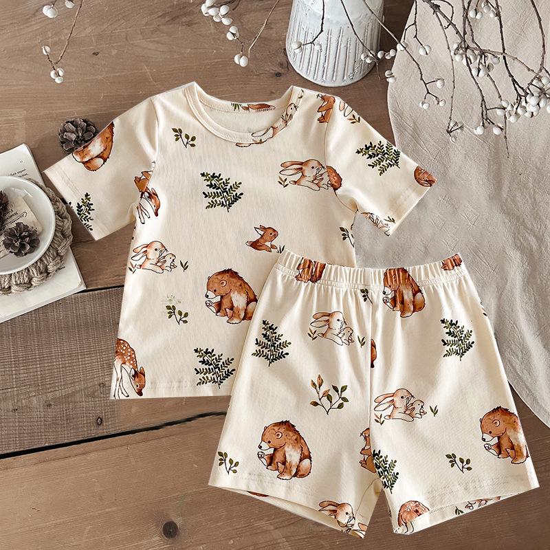 2025 Kids' Summer Pajama Set - Boys & Girls Short Sleeve Shorts