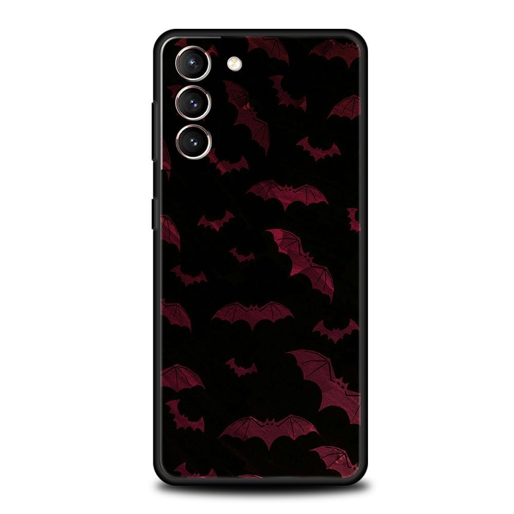Goth Vampire Bat animal Soft Phone Case For Samsung Galaxy S25 Edge S24 Plus S23 FE S22 S21 S20 Ultra 5G S10 Black Protect Cover