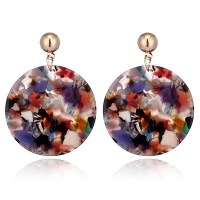 Acrylic Geometric Circular Earrings Popular In Europe and America, Korean Style Trendy, Personalized, Simple Earrings