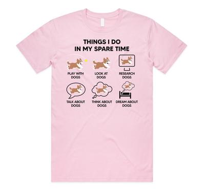 Dinge, die ich in meiner Freizeit tue Hunde T-Shirt Lustiger Hunde Welpen Liebhaber Weihnachtsgeschenk