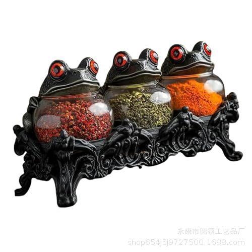Frog-shaped Spice Jar, Creative, Unique, Storage Canister, Spice Container, Kitchenware, Household