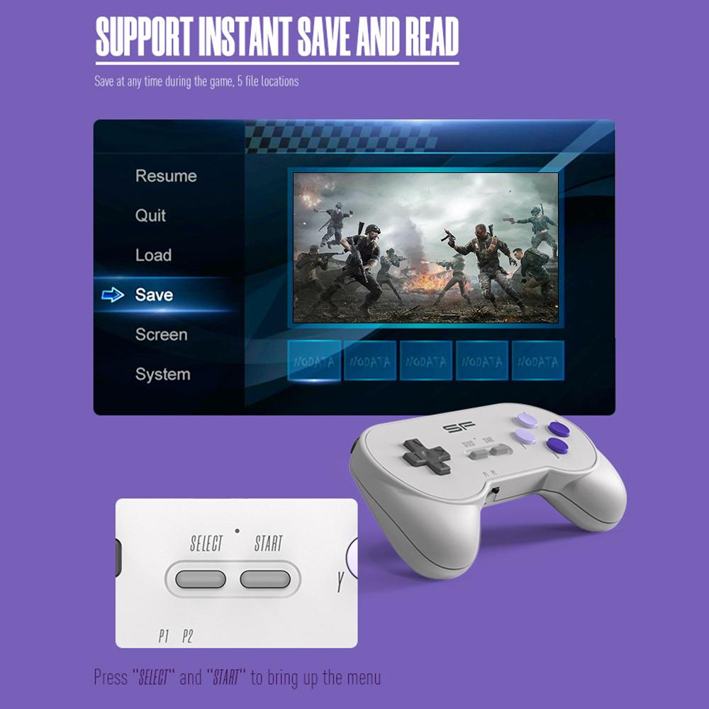 DATA FROG Y2 SF TV HD Video Game Stick Built-In 900 Games with 2 Wireless Game Controllers