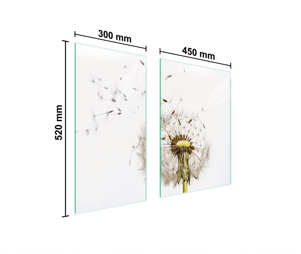 GLAS Schutzplatte Brett 75x52 BLUME