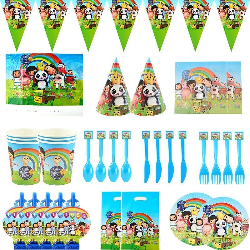 Little Bum Baby Theme Birthday Party Supplies Decor Tableware Tablecloth Banner