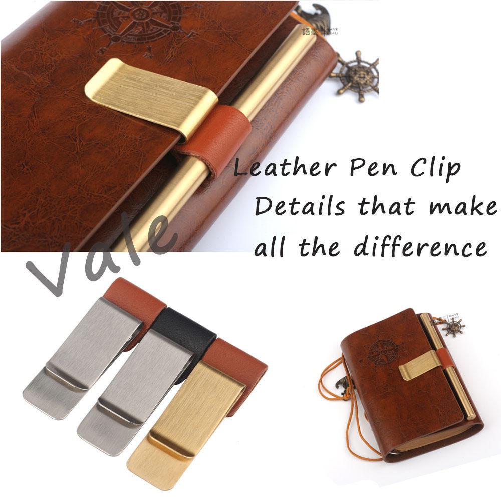 Buy Retro Brief Style Pen Holder Clip with PU Leather Loop Clip for