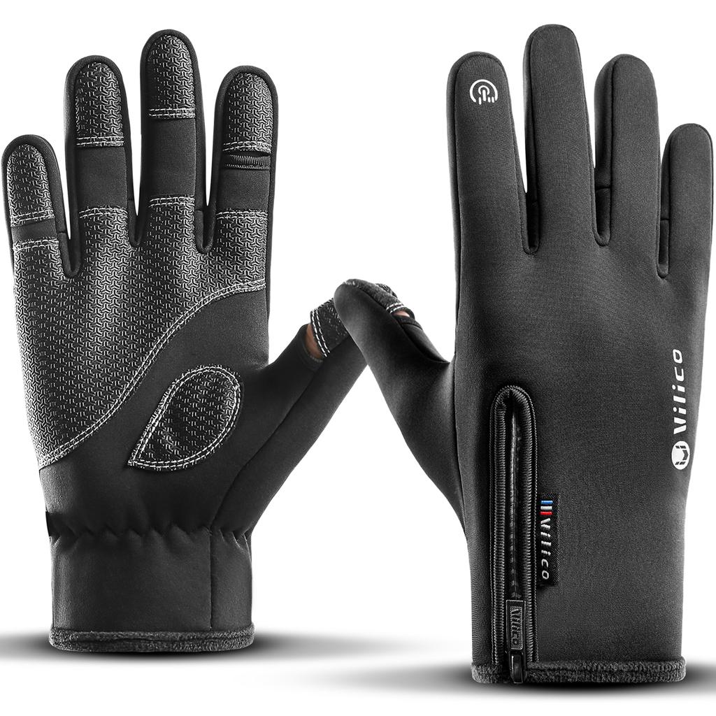 Winter Warm Polar Fleece Gloves Touch Screen Non-Slip Waterproof Unisex for Outdoor Riding Bike Fishing