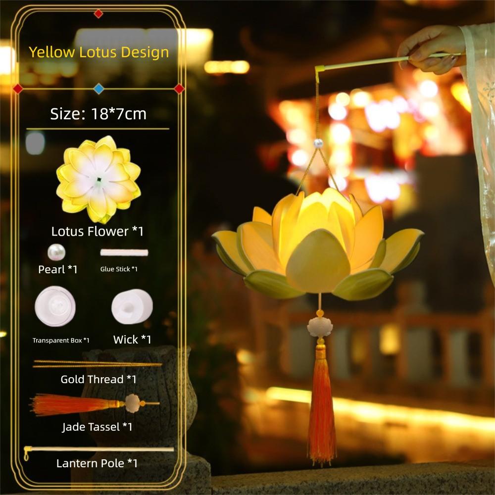 Lotus Flower Middle Autumn Festival Lantern 3D Mid Autumn Lotus Lantern  Children