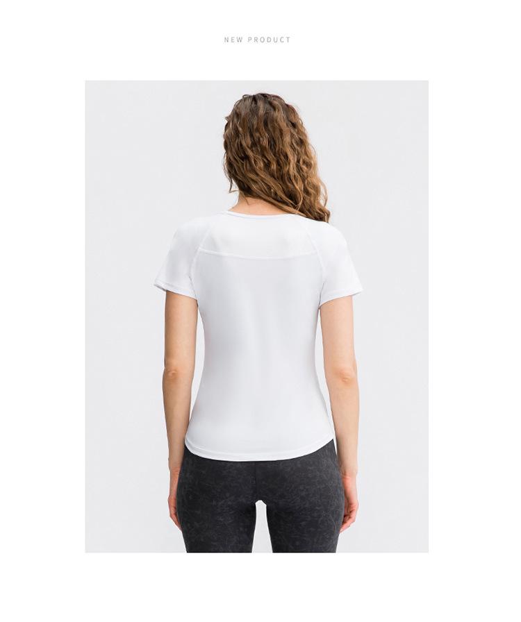 Women's Short Sleeve Mesh Yoga T-Shirt – Breathable, Quick-Dry, High Elastic Fitness Wear