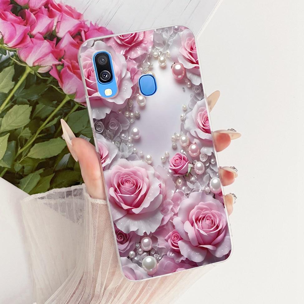 For Samsung A40 Case Transparent Cute Cat Fashion Butterfly Funny Painted Phone Casing For Samsung Galaxy A40 SM-A405F Cover