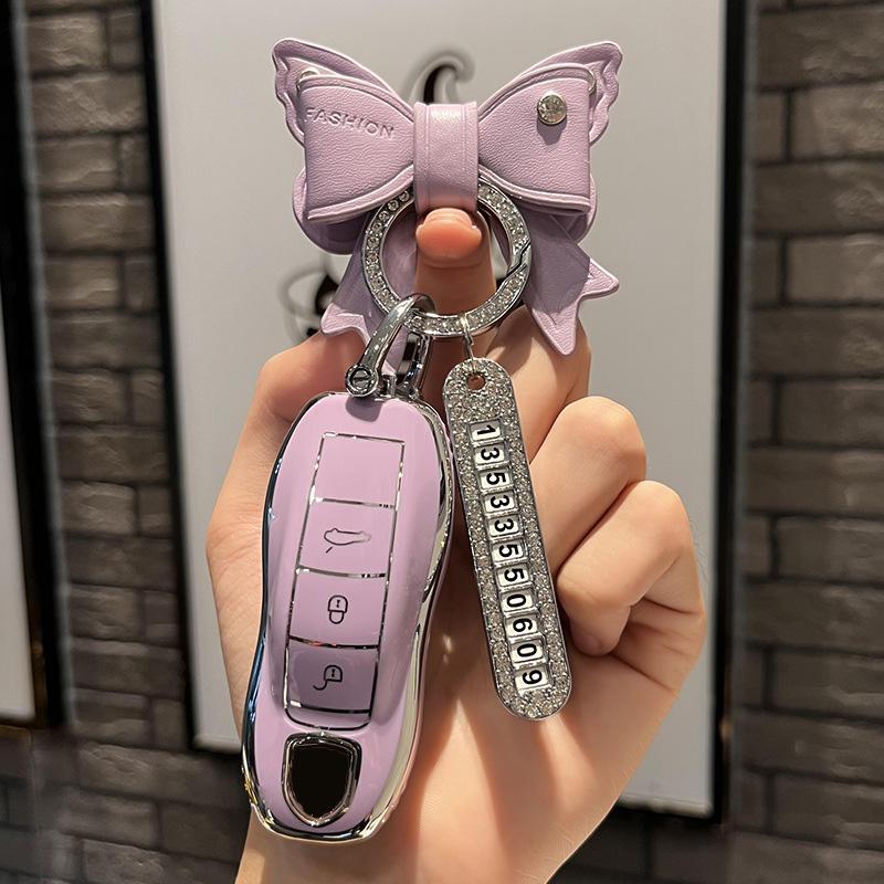 TPU-Autoschlüsselhülle für Porsche Cayenne 958 911 Lepin 996 Macan Boxster Panamera 997 944 924 Panamera 718 971 9YA