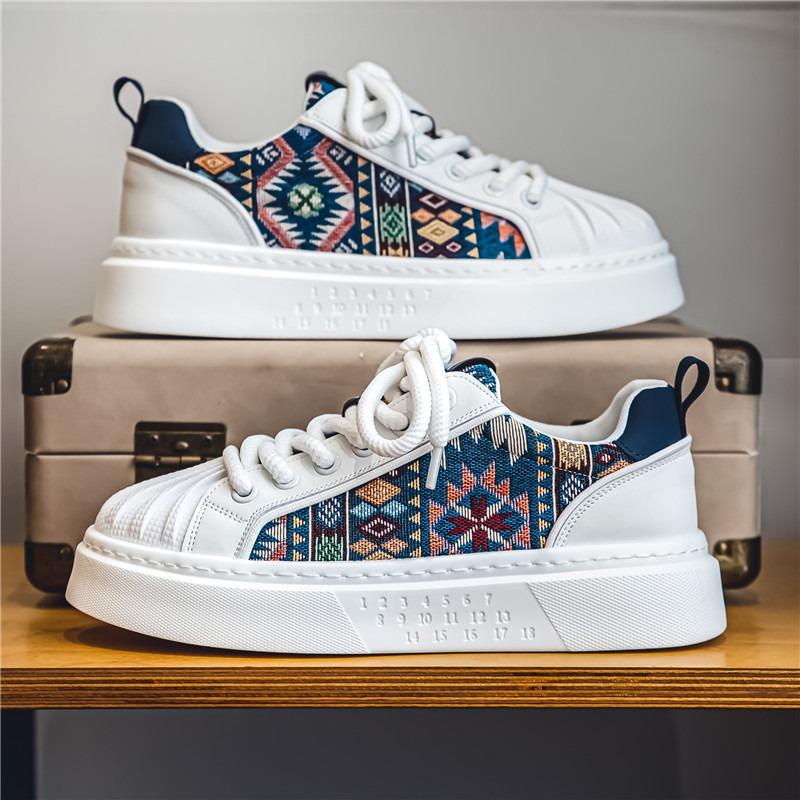 

Summer men s shoes breathable shock absorption sports men s casual platform white shoes new shell head canvas board shoes 44