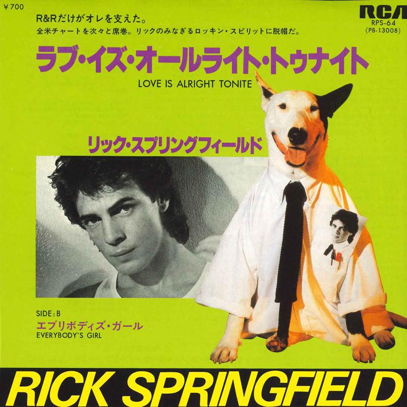 

7inch Record RICK SPRINGFIELD - Love Is Alright Tonite / Everybody RPS64 RCA 1982 Japan Rock Used