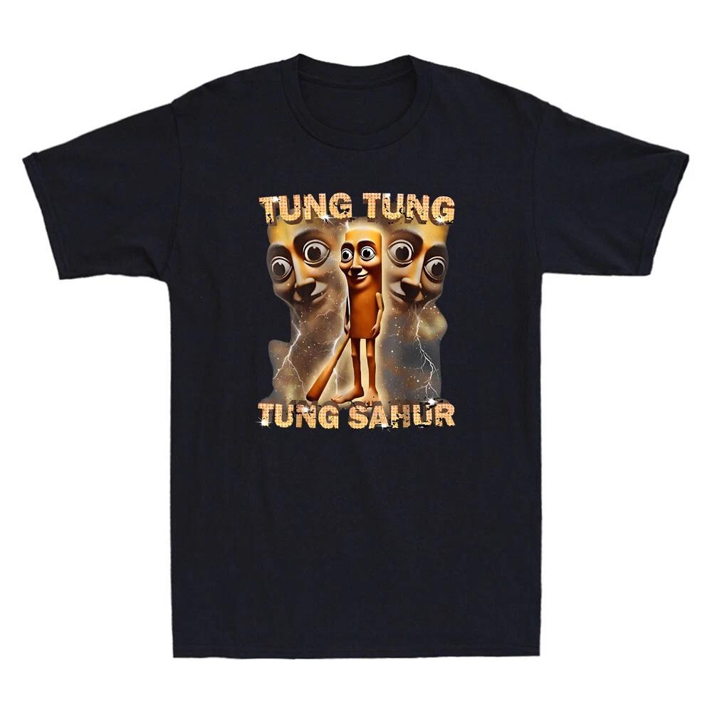 Tung Tung Tung Sahur Funny Brainrot Cartoon Meme Humor Gen Z Retro Men s T-Shirt L