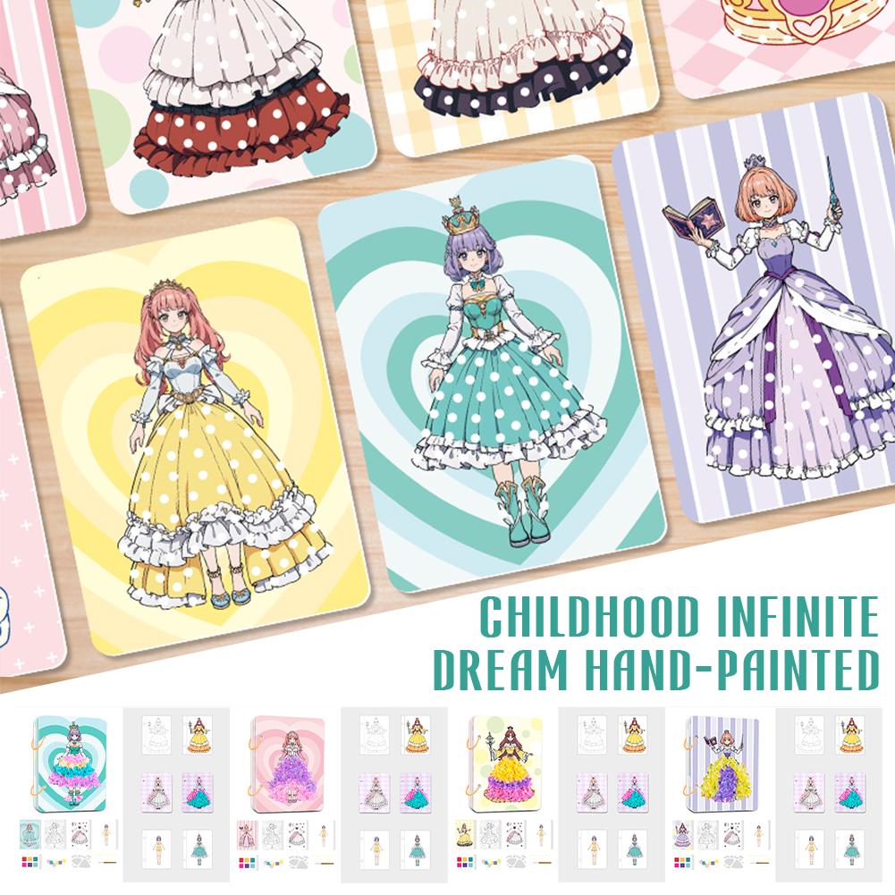 

Наборы для рукоделия, платье принцессы ручной работы, 3D наклеенная картина, кукольное платье для детей, цвет принцессы I0I3