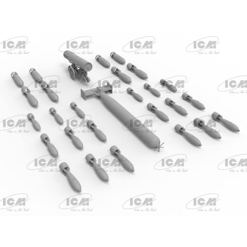 ICM 1/48 WWII British Aircraft Weapon Set Plastic Model Kit 48407