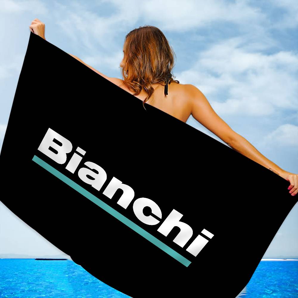 B-bianchi-S Bicycle Logo Microfiber Blanket Quick Drying Beach Towels Oversized Printing Super Absorbent Pool Towel Blanket