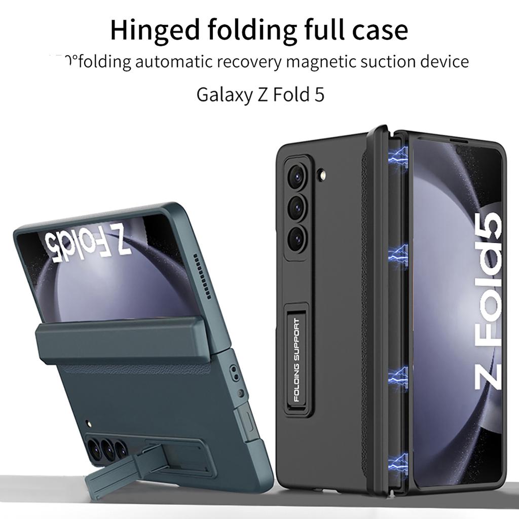Hülle für Samsung Galaxy Z Fold 5 Z Fold 4 Z Fold 3 5G Hülle Magnetisches Scharnier Rüstung Stoßfeste, matte Hart-PC-Abdeckung für Galaxy Z Fold5