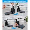 Hand and Dish Soap Dispenser Set with Tray, Dual Soap Dispenser with Sponge Holder and Dishcloth Holder 5-in-1 Organizer for Kitchen Sink Countertop