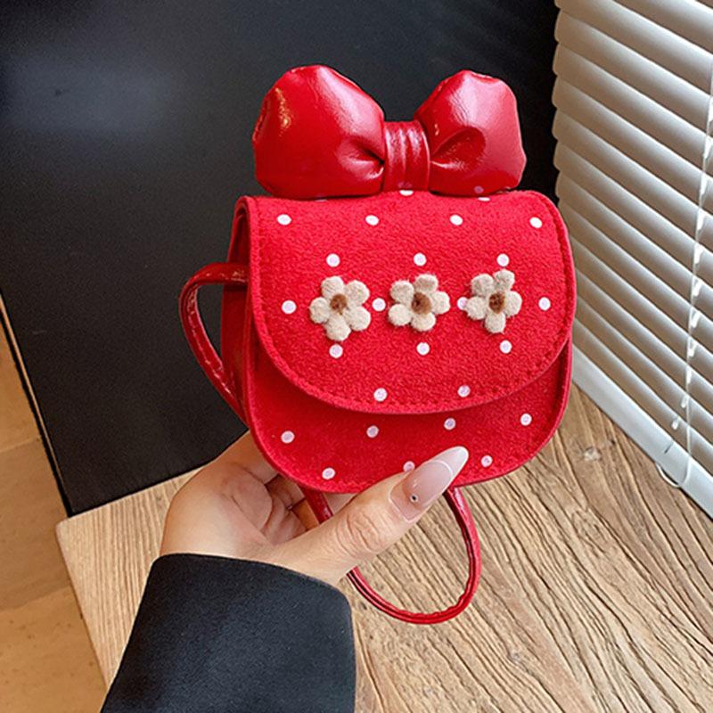 

Frosted retro bag women s summer new niche mini bow cartoon cute lipstick change bag червоний