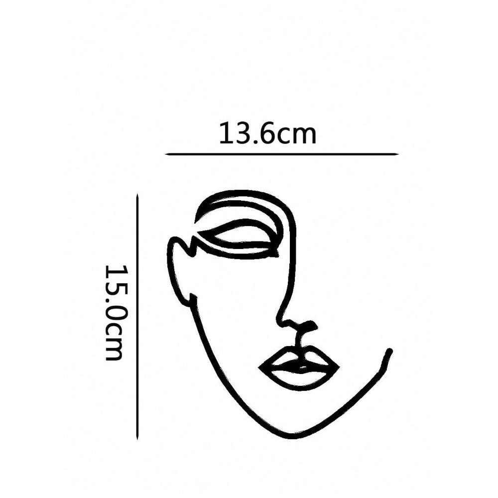 Flower Theme Metal Wall Art Abstract Line Sculpture Women Figure Home Decor Gift Set Waterproof Rustproof Durable