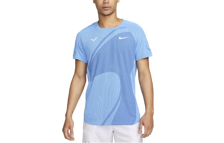 

Nike T Shirts Men s Blue Crew Neck Moderate Straight Fit DV2877-412 L