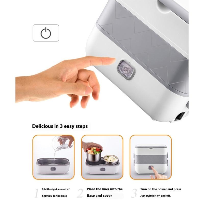 Electric Lunch Box Double Layer Insulated Food Heater for Dormitory Kitchen Office Travel Food Storage Container