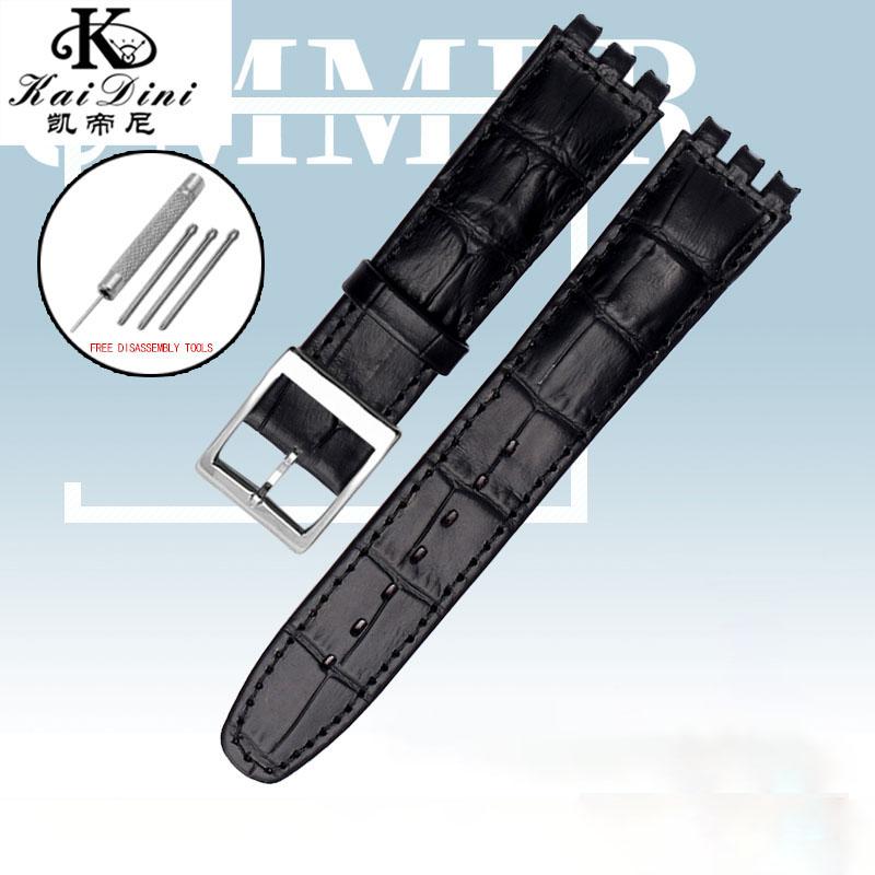 Cinturino per Orologio in Pelle di Mucca da 17 mm 19 mm per SWATCH Braccialetto Originale in Pelle di Mucca Uomo Donna Impermeabile Sportivo Cinturino di Ricambio