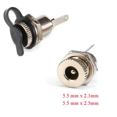 5PCS/LOT DC099 5.5*2.1 5.5*2.5 DC Power Male Plug Metal Jack Socket Female Panel Mount Connector DC-099