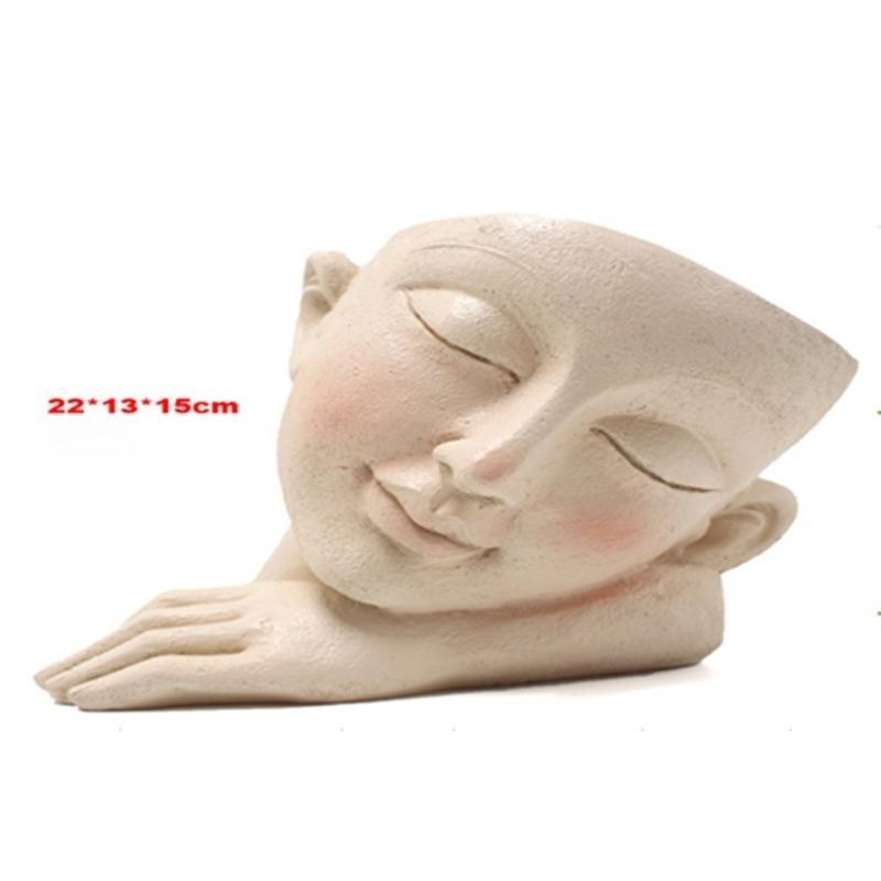 

Суккулент Цветочный горшок Минималистичное Искусство Лица Контейнер для посадки Украшение для домашнего сада Смоляной Орнамент