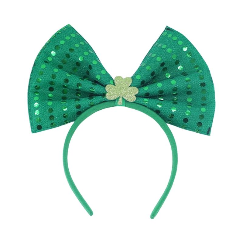 

Irish Leprechaun Headband Party Costume Glitter Shamrock Party Karaoke Photo Props Party Blingbling Hair Hoop Nightclub
