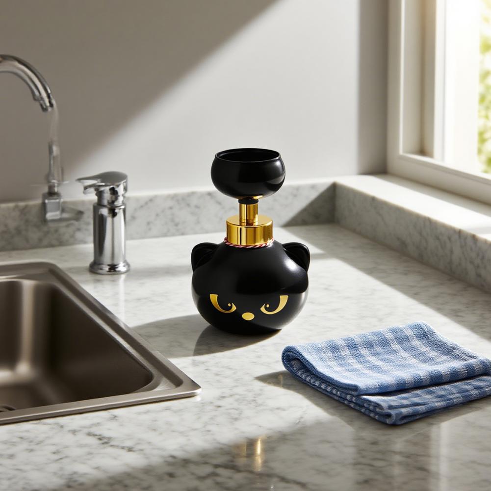 Black Cat Pattern Hand Sanitizer Bottle Cat Paw Foam Soap Dispenser Black Cat Claw Paw Foam Soap Dispenser Set