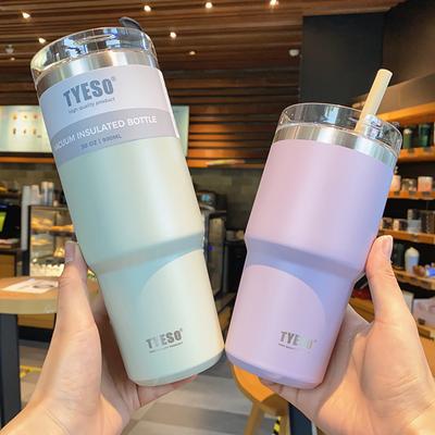 20oz/30oz Nowa stal nierdzewna Termos Butelka Ze Słomką Kubki Do Kawy Kubek Podwójne Ścianki Izolacja Próżniowa Zimny Napój Samochód Kubek Lodowy